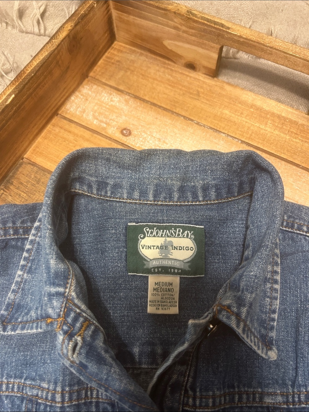 St John’s Bay Vintage 90s Y2K Blue Jean Vest - Picture 7 of 9